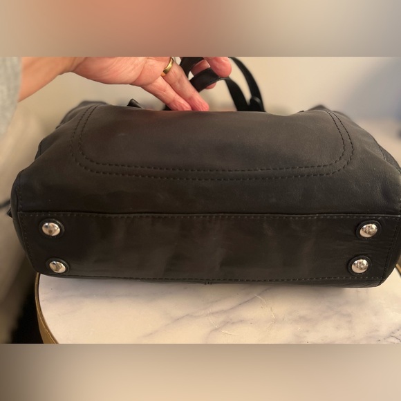 Coach Black Leather Vintage Shoulder Bag with Silver Accents . - Picture 10 of 16